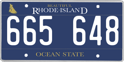 RI license plate 665648