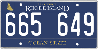 RI license plate 665649