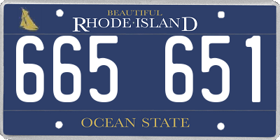 RI license plate 665651