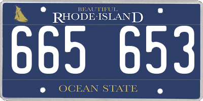 RI license plate 665653