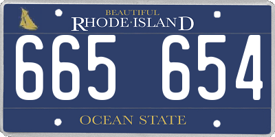 RI license plate 665654