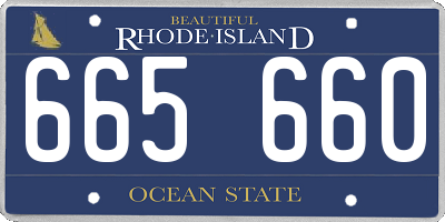 RI license plate 665660
