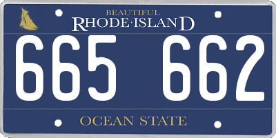 RI license plate 665662