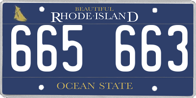 RI license plate 665663