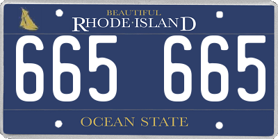 RI license plate 665665