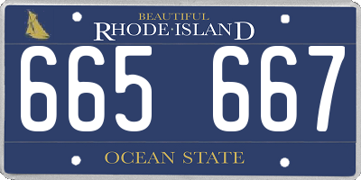 RI license plate 665667