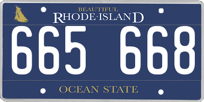 RI license plate 665668
