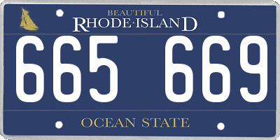 RI license plate 665669