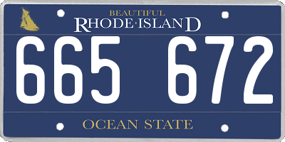 RI license plate 665672