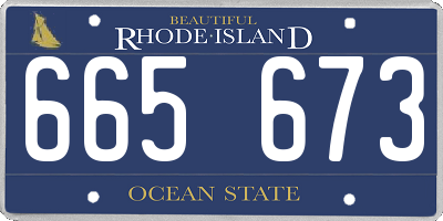 RI license plate 665673