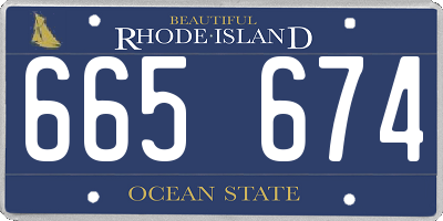 RI license plate 665674