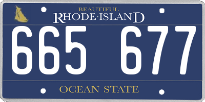 RI license plate 665677