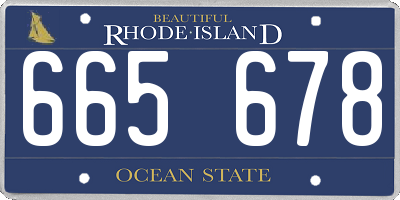 RI license plate 665678