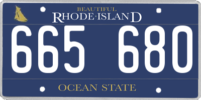 RI license plate 665680