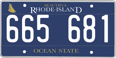 RI license plate 665681