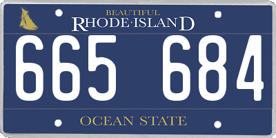 RI license plate 665684