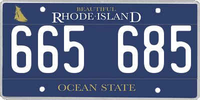 RI license plate 665685