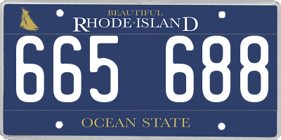 RI license plate 665688