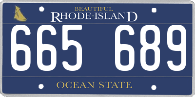 RI license plate 665689