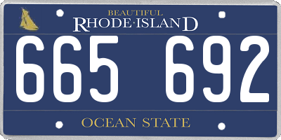 RI license plate 665692