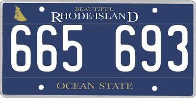 RI license plate 665693