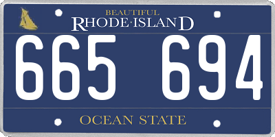 RI license plate 665694