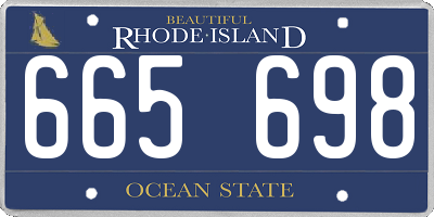 RI license plate 665698