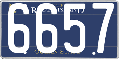 RI license plate 6657
