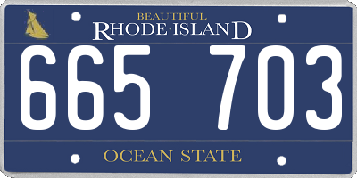 RI license plate 665703
