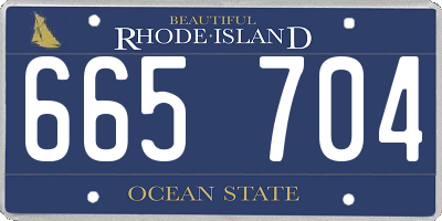RI license plate 665704