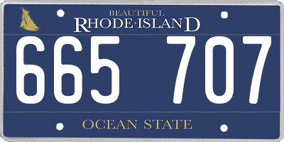 RI license plate 665707