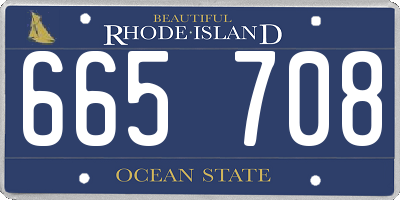 RI license plate 665708