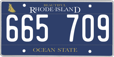 RI license plate 665709