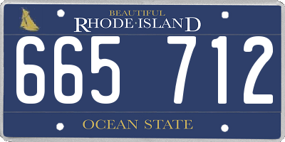 RI license plate 665712