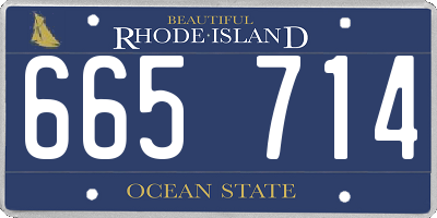 RI license plate 665714