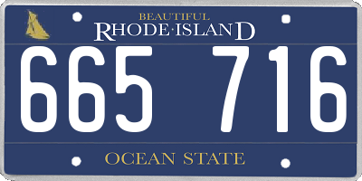 RI license plate 665716