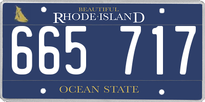 RI license plate 665717