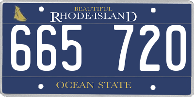 RI license plate 665720