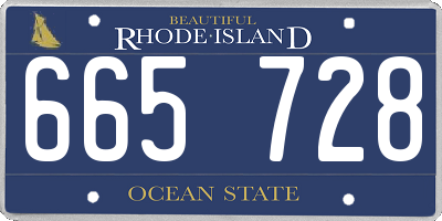 RI license plate 665728