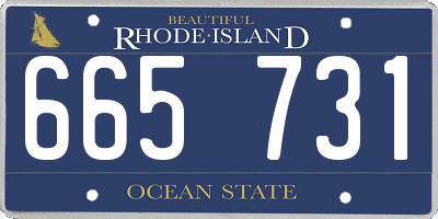 RI license plate 665731