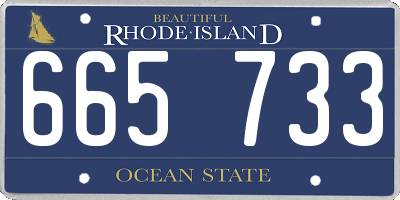 RI license plate 665733