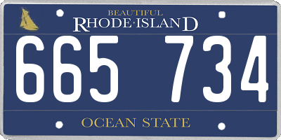 RI license plate 665734