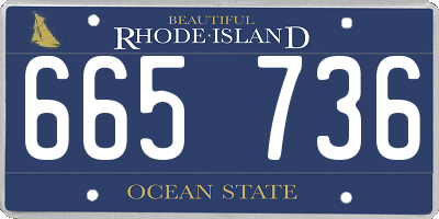 RI license plate 665736