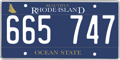 RI license plate 665747
