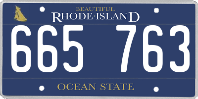 RI license plate 665763