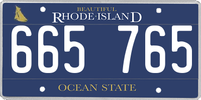 RI license plate 665765