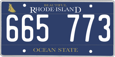 RI license plate 665773