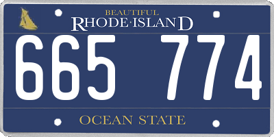 RI license plate 665774