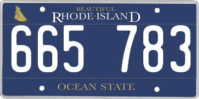 RI license plate 665783