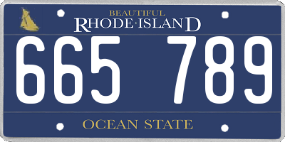 RI license plate 665789